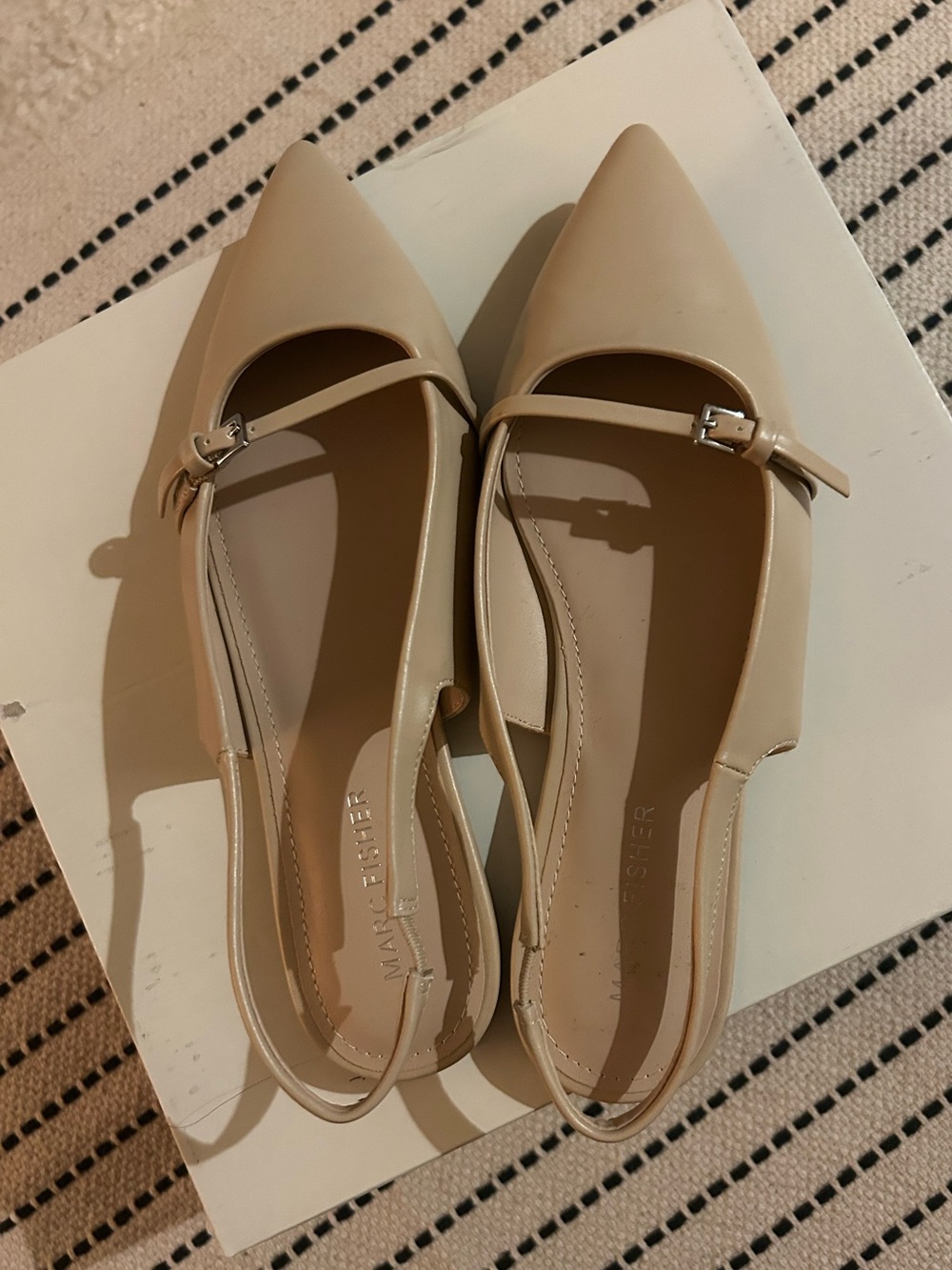 Marc Fisher Size 7 Nude Slingback Flats